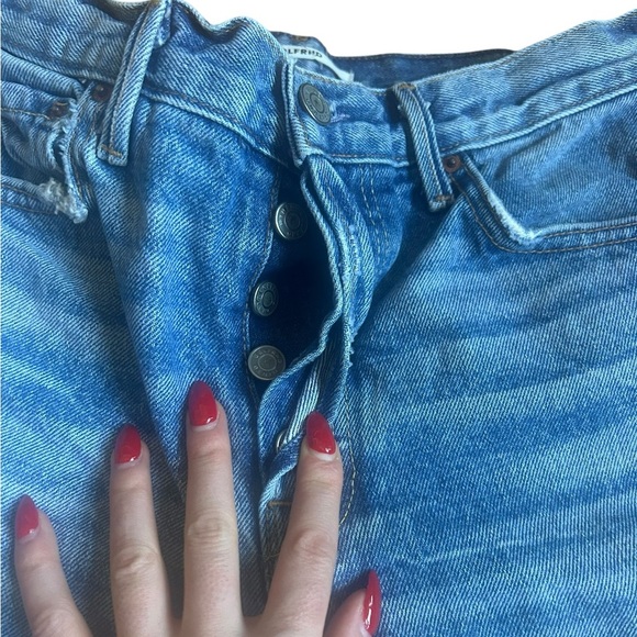 GRLFRND Helena High-Rise Straight Jean in My Sharona Size 27 Raw Hem - Picture 10 of 14